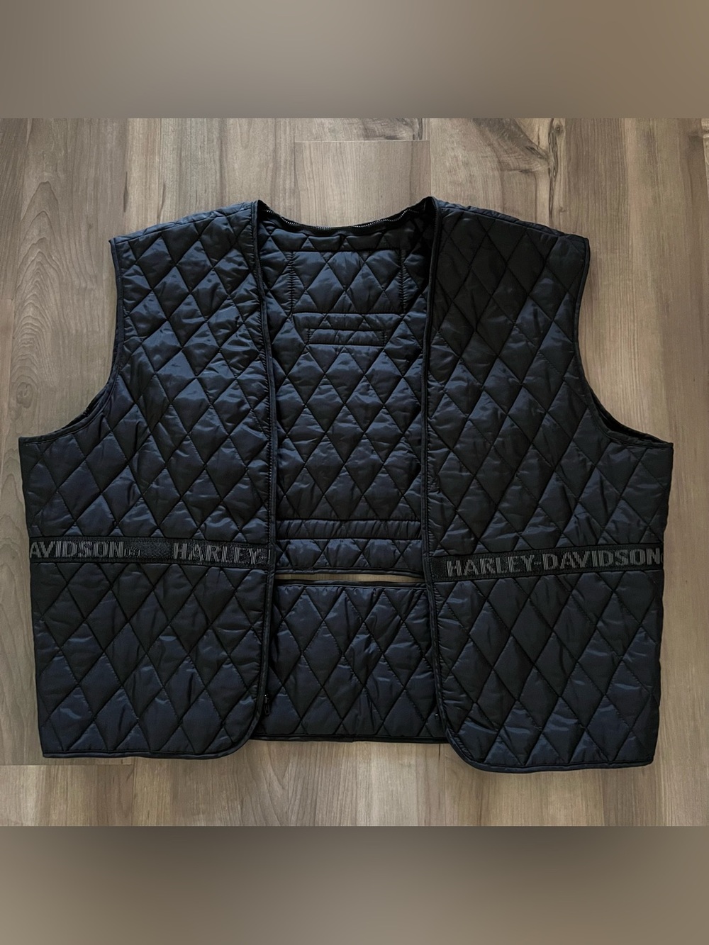 Harley Davidson Jacket Liner Mens 3XL Black Quilted Inner Removable Vest Only